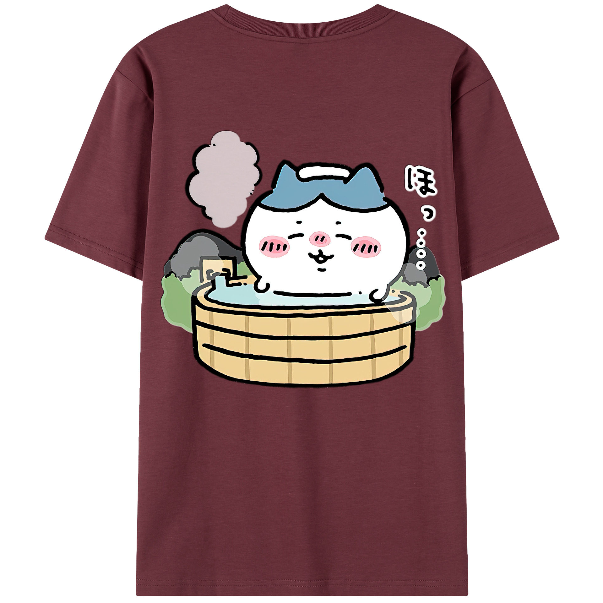 （画像用） ちいかわ ハチワレ Chii-kawa hachiware 綿100％半袖Tシャツ（背面プリント）